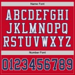 Custom Red Navy-White Mesh Authentic Throwback Football Jersey