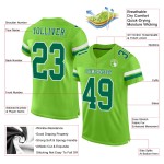 Custom Neon Green Kelly Green-White Mesh Authentic Football Jersey